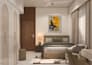 design a modern bedroom interior with realistic 3d rendering